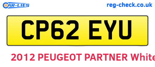 CP62EYU are the vehicle registration plates.