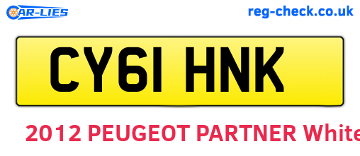CY61HNK are the vehicle registration plates.