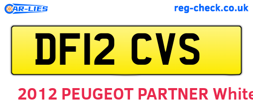 DF12CVS are the vehicle registration plates.