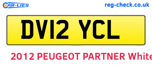 DV12YCL are the vehicle registration plates.