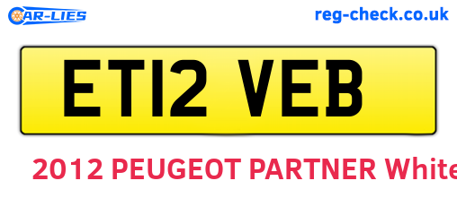 ET12VEB are the vehicle registration plates.