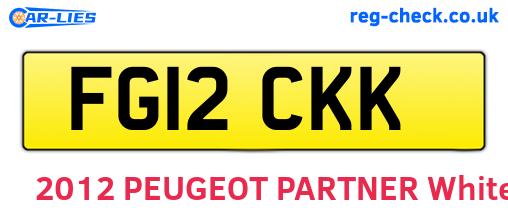 FG12CKK are the vehicle registration plates.