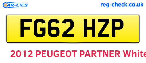 FG62HZP are the vehicle registration plates.
