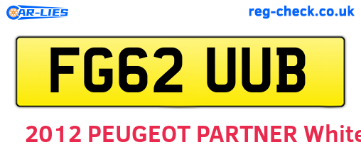 FG62UUB are the vehicle registration plates.