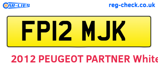 FP12MJK are the vehicle registration plates.