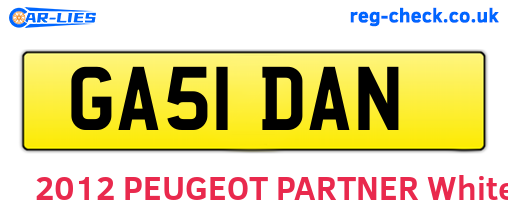 GA51DAN are the vehicle registration plates.
