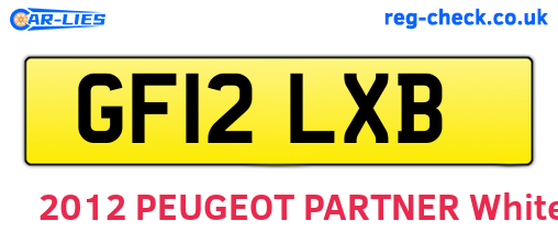 GF12LXB are the vehicle registration plates.
