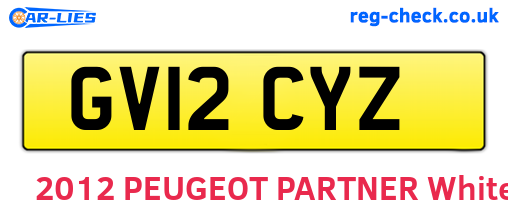 GV12CYZ are the vehicle registration plates.