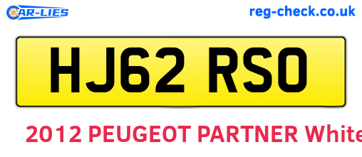 HJ62RSO are the vehicle registration plates.