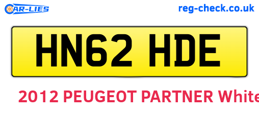 HN62HDE are the vehicle registration plates.