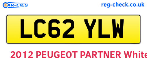 LC62YLW are the vehicle registration plates.