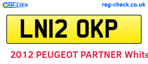 LN12OKP are the vehicle registration plates.