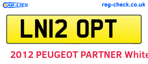 LN12OPT are the vehicle registration plates.