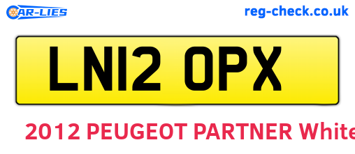 LN12OPX are the vehicle registration plates.