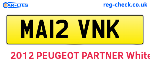 MA12VNK are the vehicle registration plates.