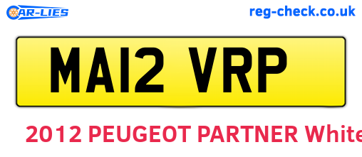 MA12VRP are the vehicle registration plates.
