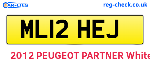 ML12HEJ are the vehicle registration plates.