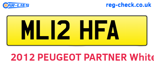 ML12HFA are the vehicle registration plates.