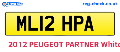 ML12HPA are the vehicle registration plates.
