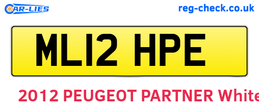 ML12HPE are the vehicle registration plates.