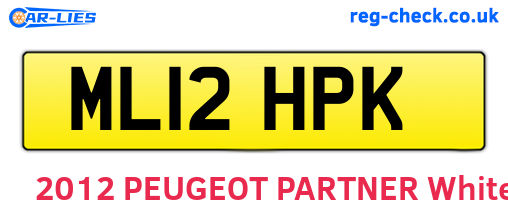 ML12HPK are the vehicle registration plates.