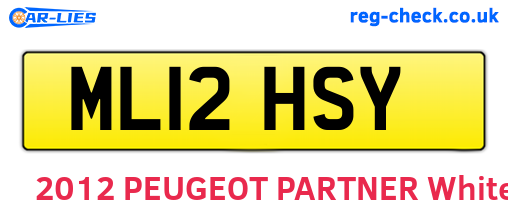 ML12HSY are the vehicle registration plates.