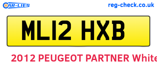 ML12HXB are the vehicle registration plates.