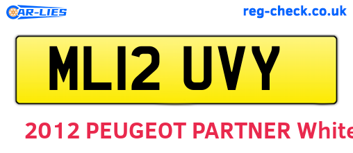 ML12UVY are the vehicle registration plates.