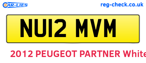 NU12MVM are the vehicle registration plates.