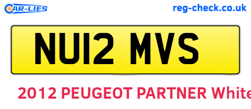 NU12MVS are the vehicle registration plates.