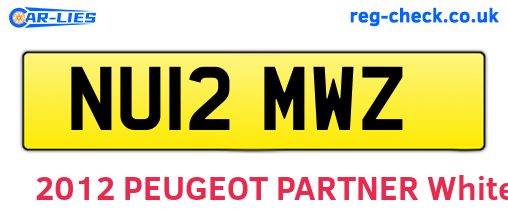 NU12MWZ are the vehicle registration plates.