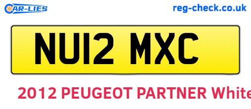 NU12MXC are the vehicle registration plates.