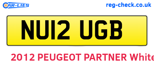 NU12UGB are the vehicle registration plates.