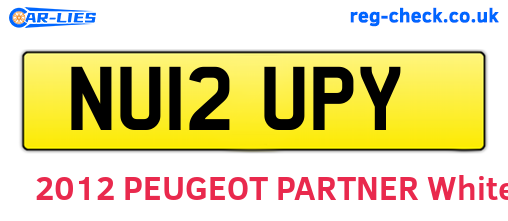 NU12UPY are the vehicle registration plates.