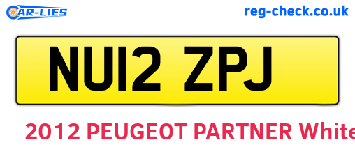 NU12ZPJ are the vehicle registration plates.