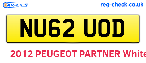NU62UOD are the vehicle registration plates.