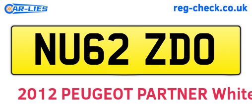 NU62ZDO are the vehicle registration plates.