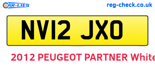 NV12JXO are the vehicle registration plates.