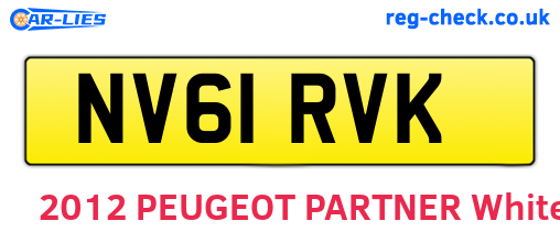 NV61RVK are the vehicle registration plates.