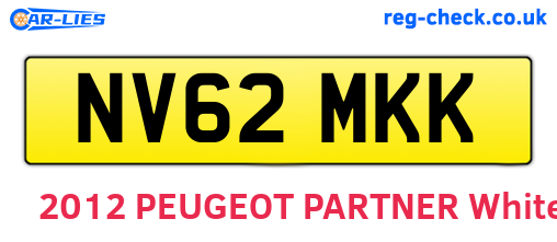 NV62MKK are the vehicle registration plates.