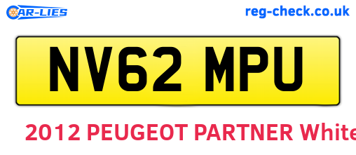 NV62MPU are the vehicle registration plates.