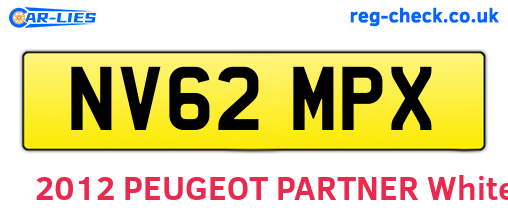 NV62MPX are the vehicle registration plates.