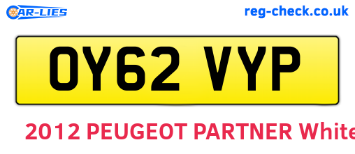 OY62VYP are the vehicle registration plates.