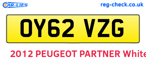 OY62VZG are the vehicle registration plates.