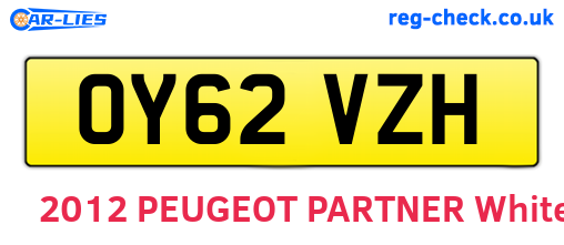 OY62VZH are the vehicle registration plates.