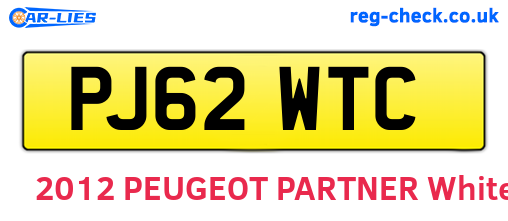 PJ62WTC are the vehicle registration plates.