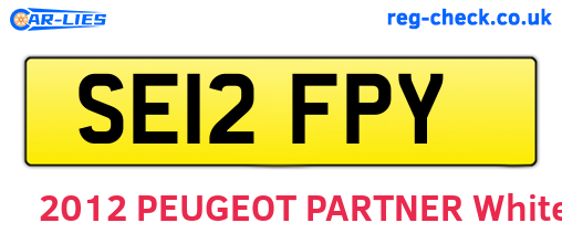 SE12FPY are the vehicle registration plates.