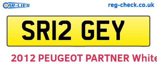 SR12GEY are the vehicle registration plates.