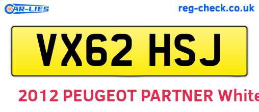 VX62HSJ are the vehicle registration plates.