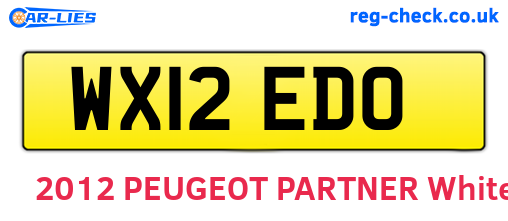 WX12EDO are the vehicle registration plates.